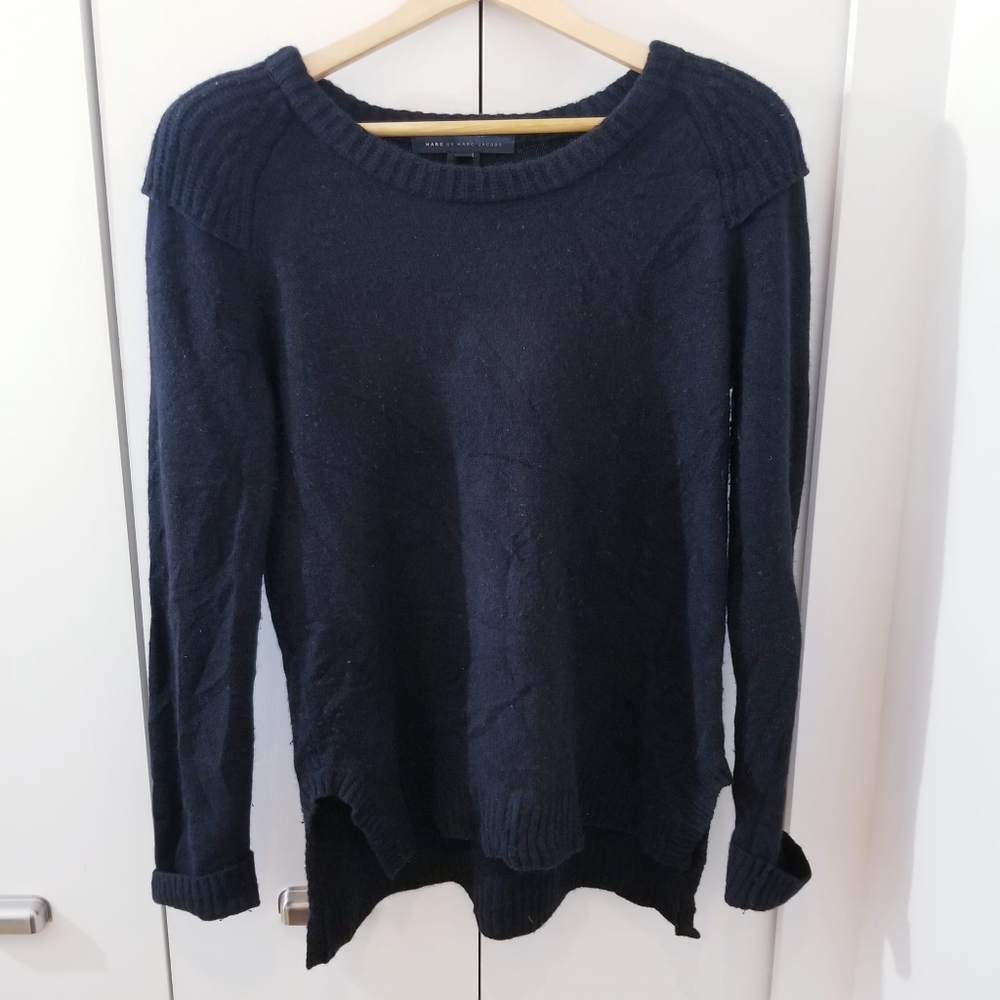 Marc by Marc Jacobs | Black 100% Merino Wool Longsleeve Sweater Crew Neck